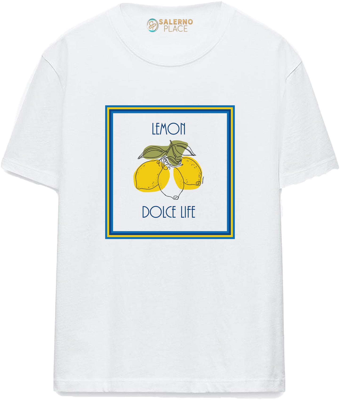 T-shirt Donna "Lemon Dolce Life" – Design Italiano con Limoni Stilizzati – Mood Costiera Amalfitana