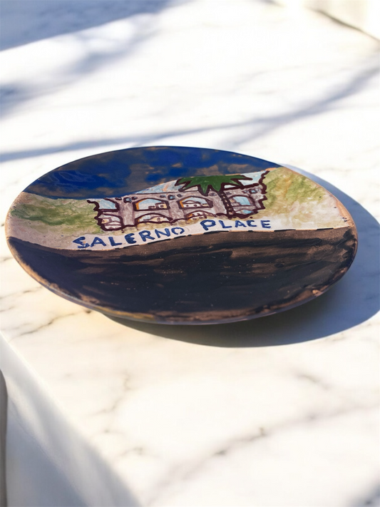 Piattino in ceramica dipinto a Mano, Archi dei Diavoli, Salerno