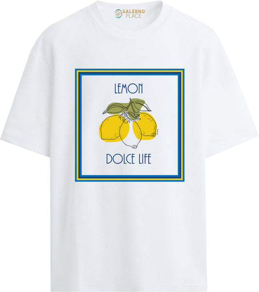 T-shirt Uomo "Lemon Dolce Life" – Design Italiano con Limoni Stilizzati – Mood Estivo Made in Italy