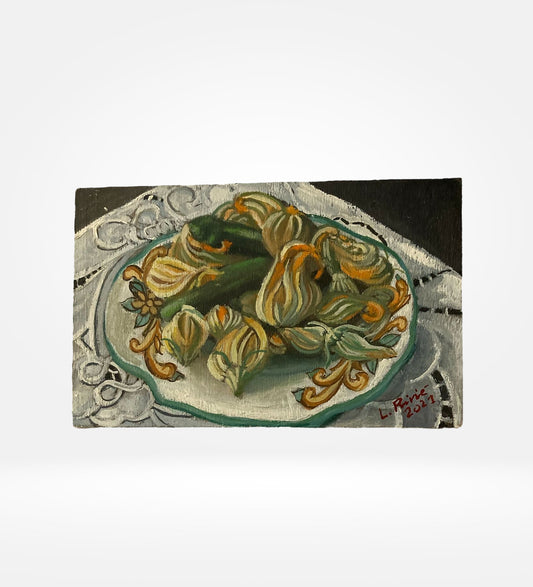 Quadro – Natura Morta con Fiori di Zucchine
