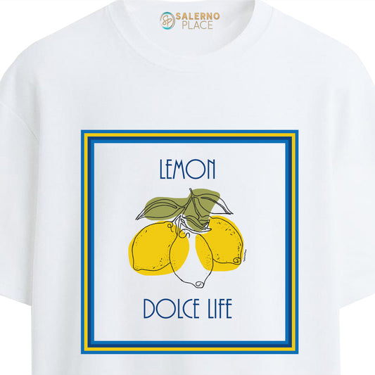 T-shirt Uomo "Lemon Dolce Life" – Design Italiano con Limoni Stilizzati – Mood Estivo Made in Italy